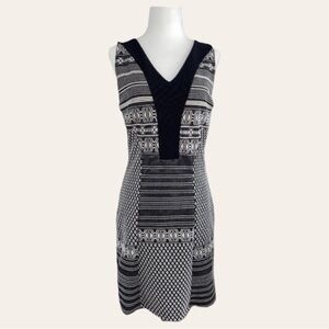 🇨🇦 Ruelle Patchwork Dress Sleeveless Black And White Made In Canada